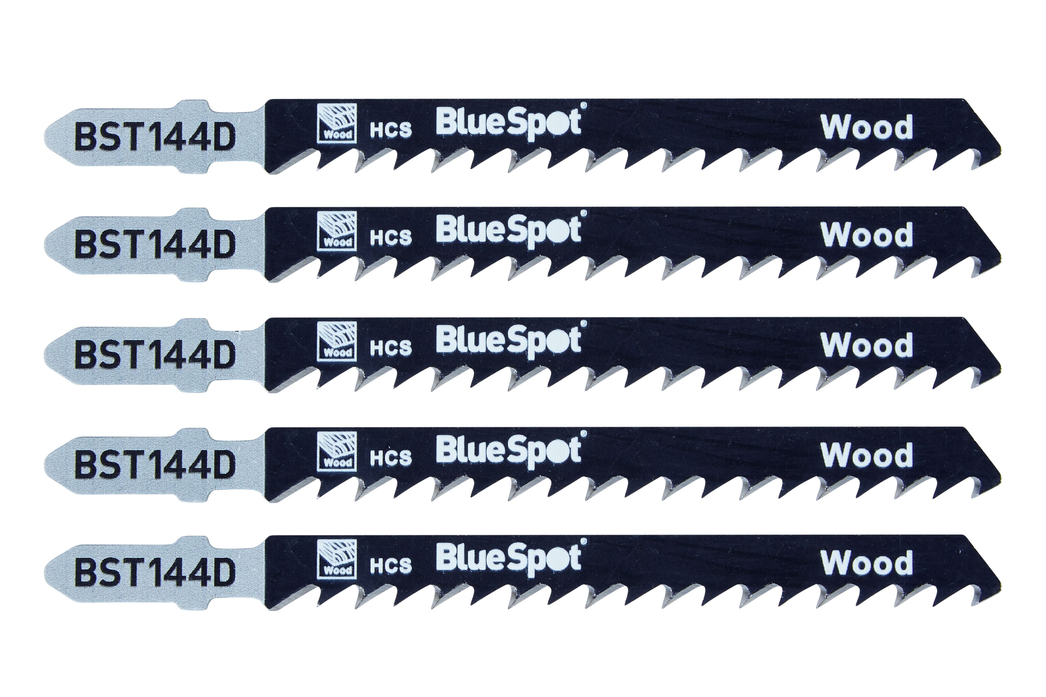 BlueSpot 5 PCE HCS Quick Cut Wood Cutting Jigsaw Blades (6 TPI) (19004)