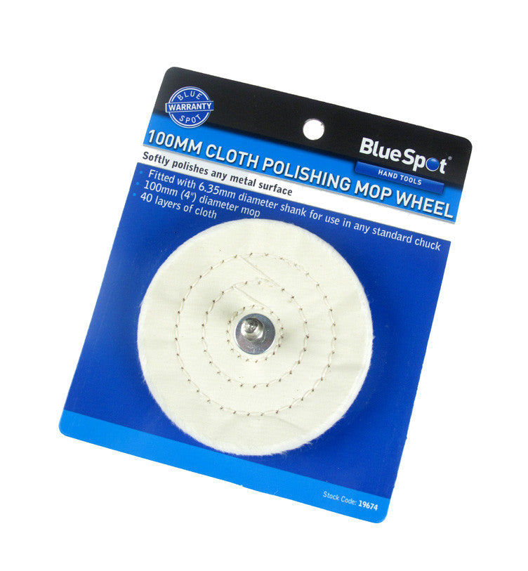 Bluespot 100mm (4") Cloth Polishing Mop Wheel