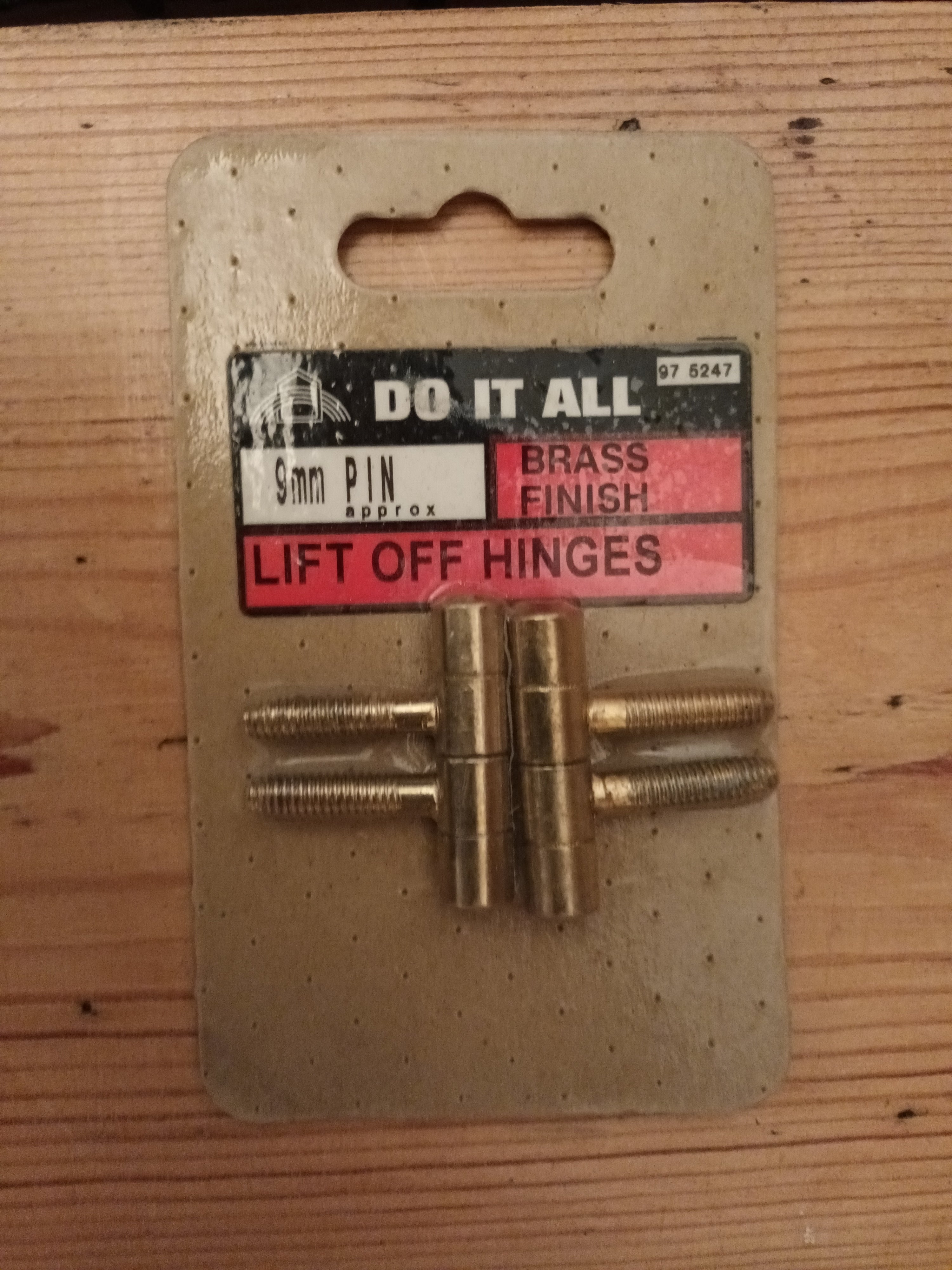 9mm Brass Plated Pin Hinges