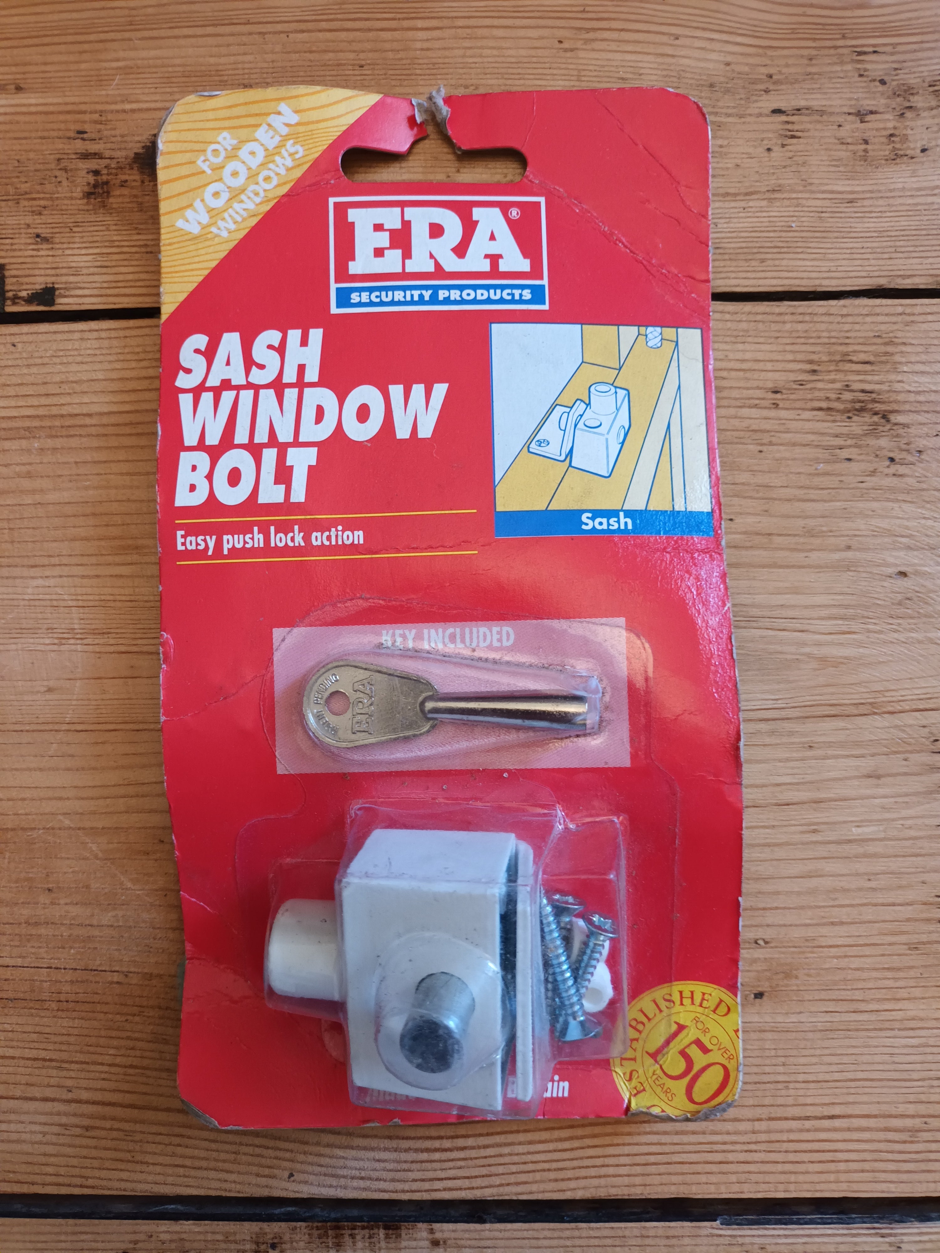 ERA White Sash Window Bolt