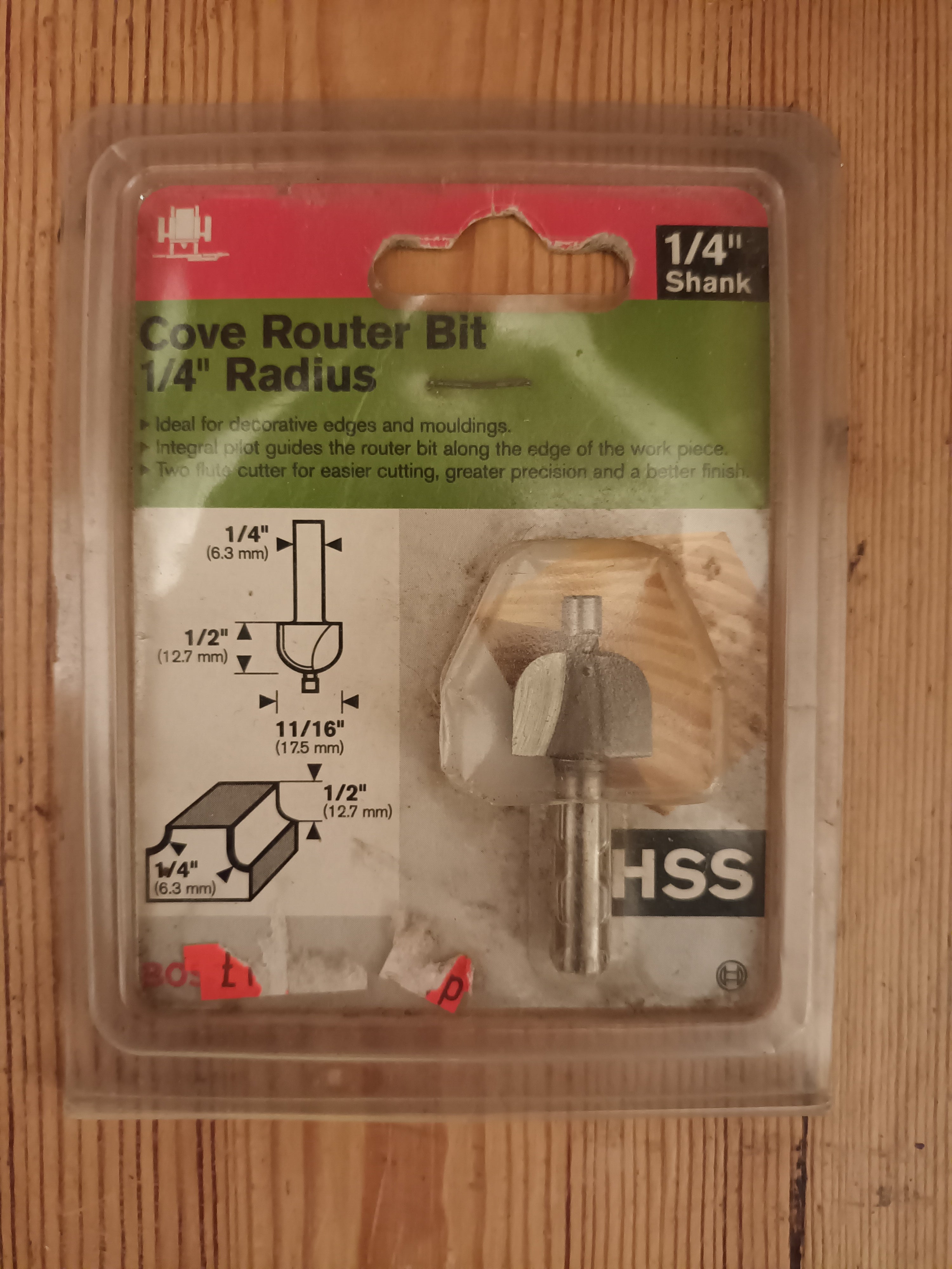 Bosch Cove Router Bit 1/4"