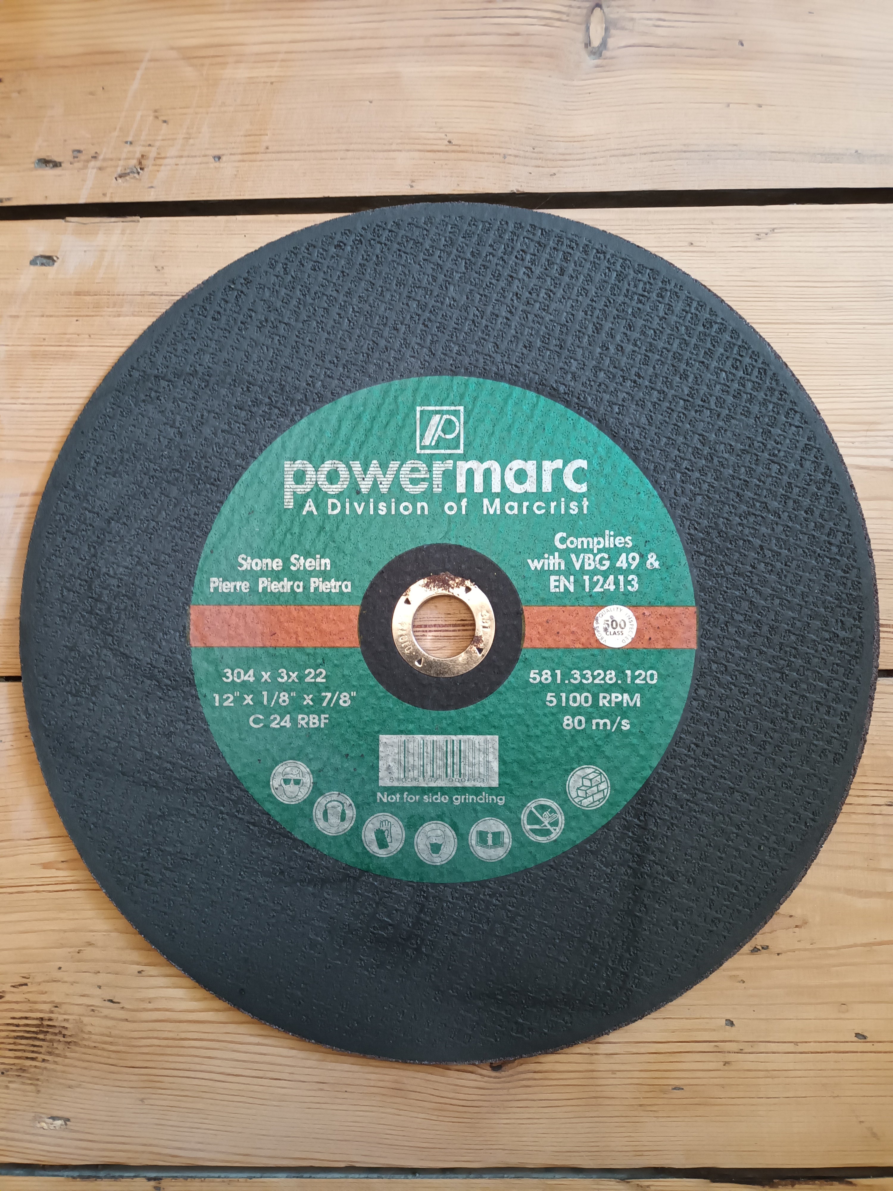 Powermarc Stone Angle Grinder Disc 304 x 3 x 22mm