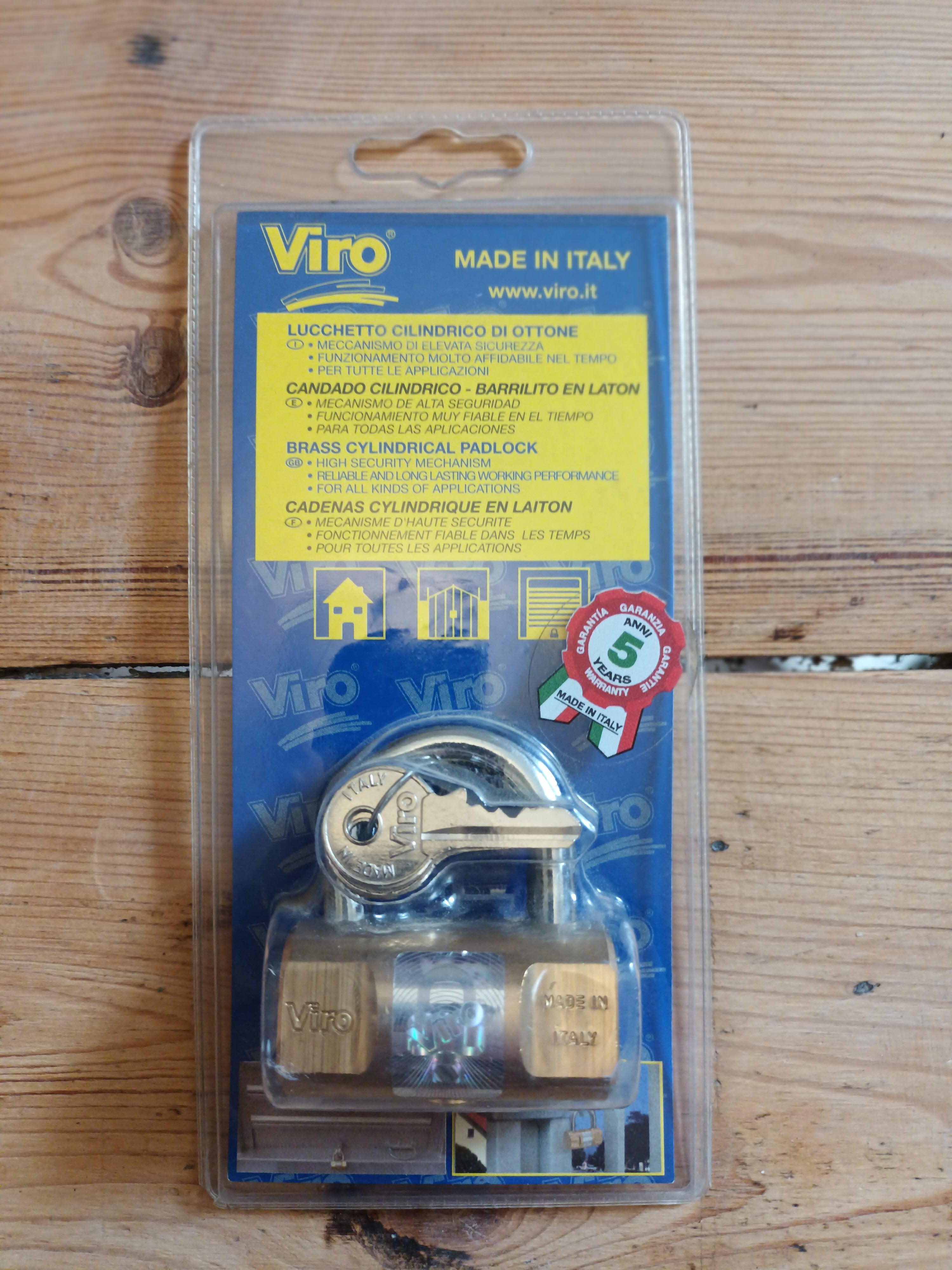 Viro Brass Cylindrical 50mm (2") Padlock