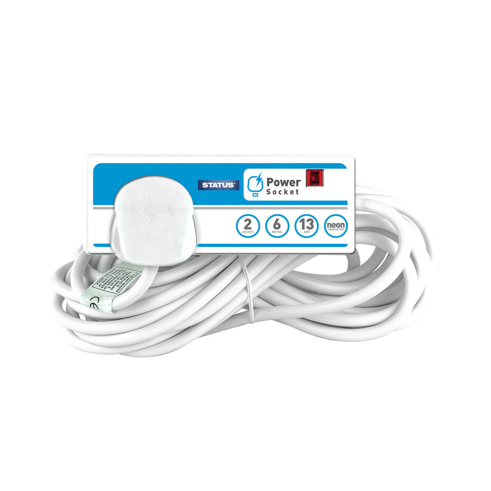 Status - Extension Lead - 2 Socket - 6 Metre - 13 Amp