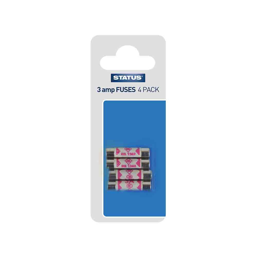 Fuses - 3 amp - 4 pack (Plug top fuses)