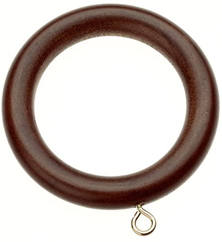 Woodside Wood Curtain Pole Rings Walnut 28mm