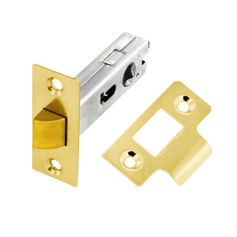 Securit Brass Plated Bolt Through Mortice Latch 63mm (2 1/2")