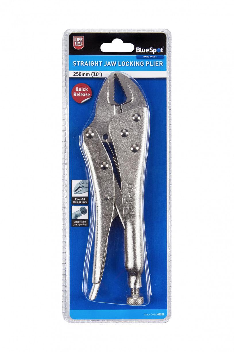 BlueSpot 250mm (10") Straight Jaw Locking Plier