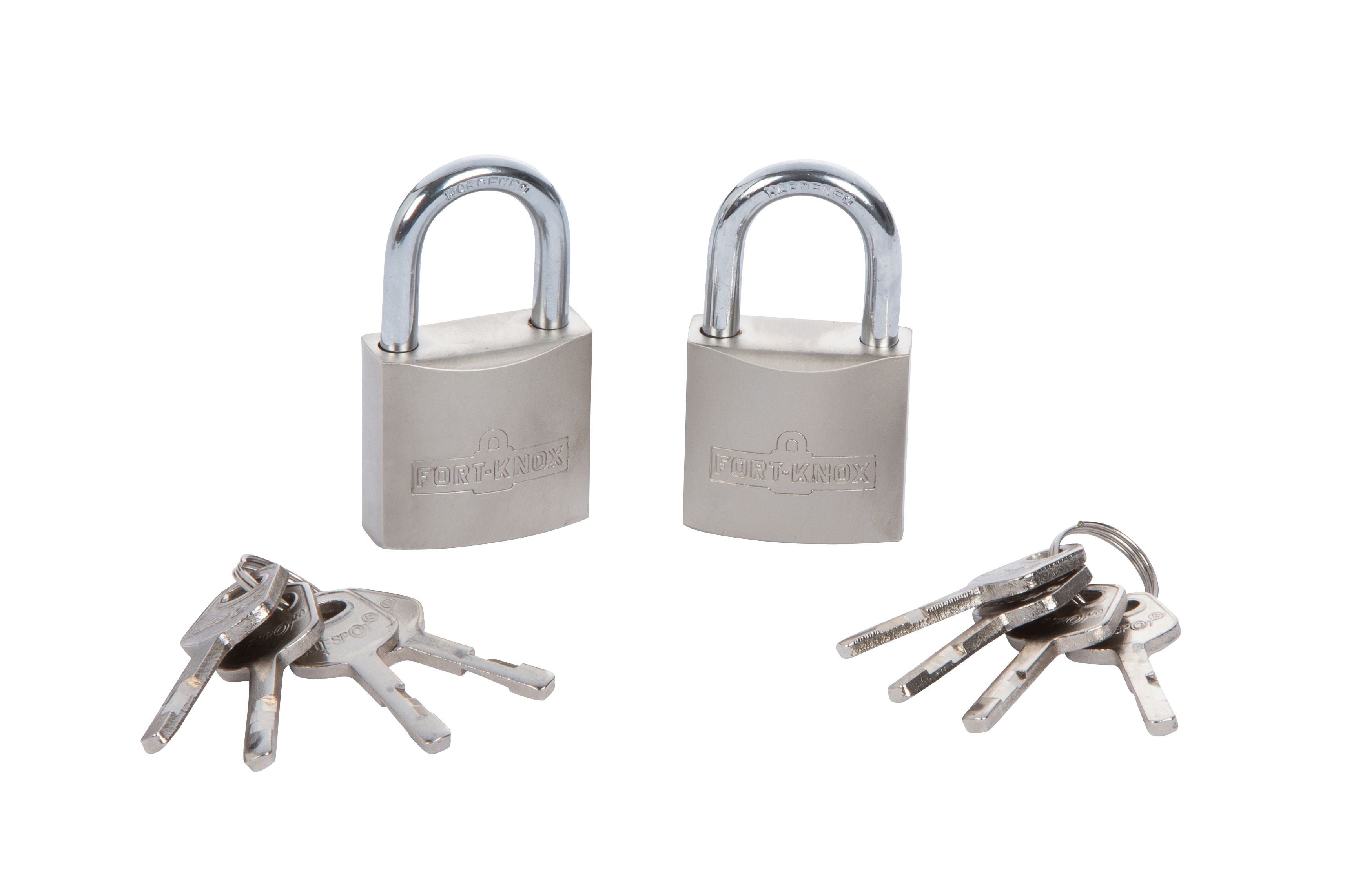 BlueSpot 2 PCE Satin Finish Keyed Alike Padlocks - 30mm (1 1/4") (77006)