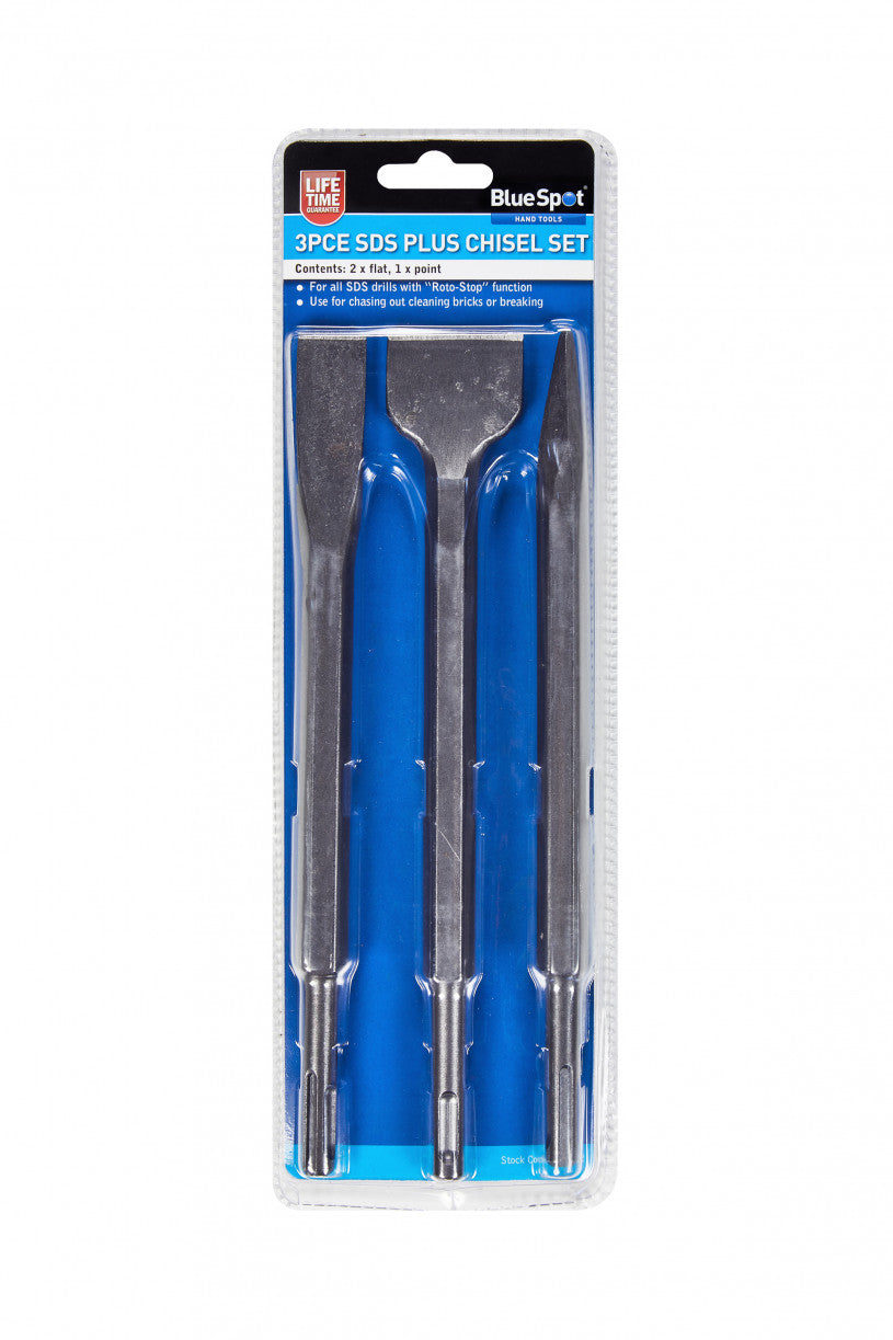 BlueSpot 3 PCE SDS Plus Chisel Set