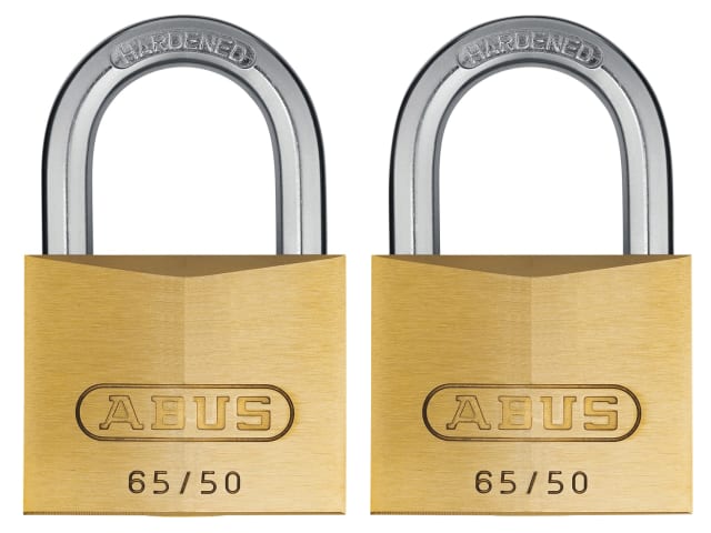 Abus Premium 65/50mm Brass Padlock Twin Pack