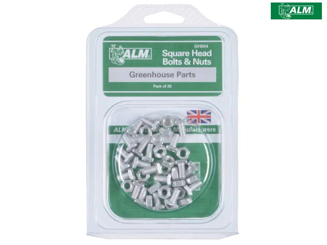 ALM Square Head Bolts & Nuts M6 x 14mm