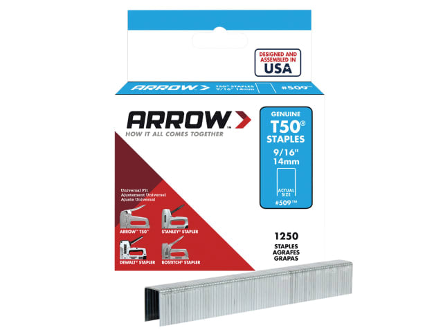 Arrow - T50 Wire Staples - 6mm, 8mm, 10mm, 12mm & 14mm