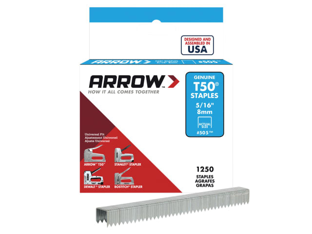 Arrow - T50 Wire Staples - 6mm, 8mm, 10mm, 12mm & 14mm