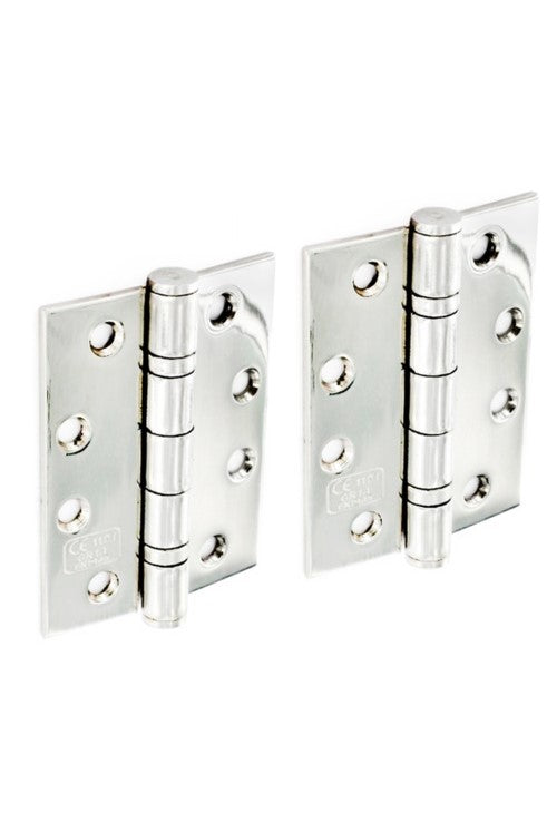 Royale Brass Polished Chrome Plated Hinges 4" x 2 5/8" x 2.2mm