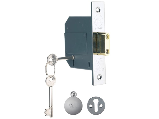 Yale - British Standard High Security Deadlock - 68mm (2 3/4") - Brass & Chrome