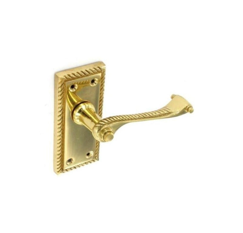 Securit - Polished Brass Georgian Latch Handles (S2101)