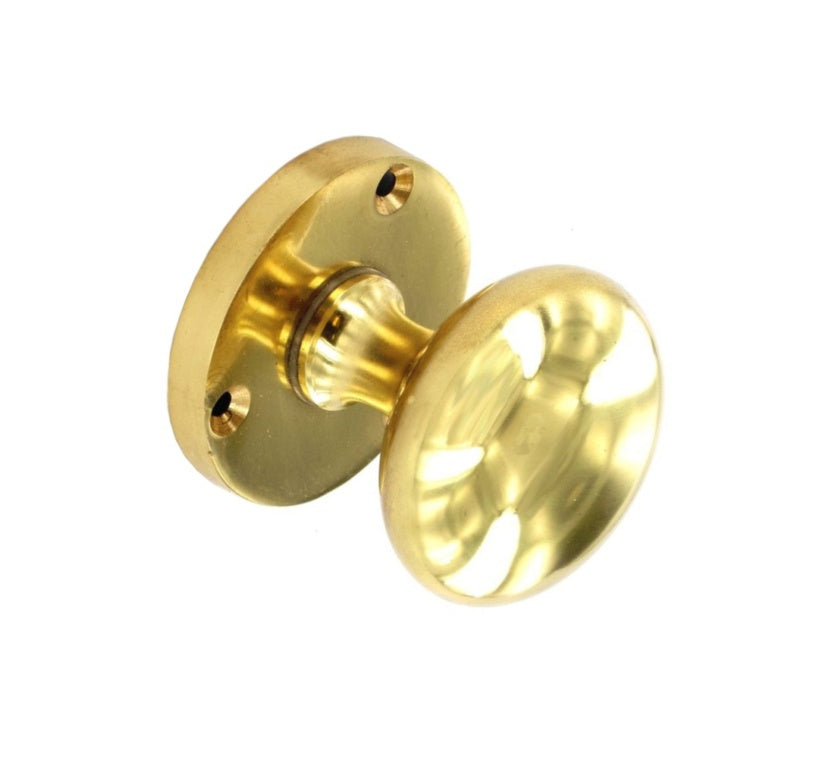 Securit - 60mm (2 1/2") Polished Brass Victorian Mortice Door Knobs - 2 Pack (S2218)