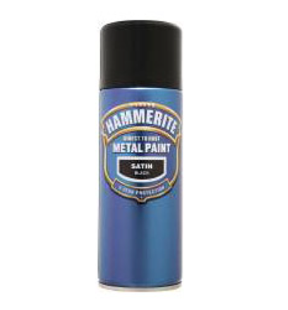 Hammerite Satin Black Metal Paint - 400ml