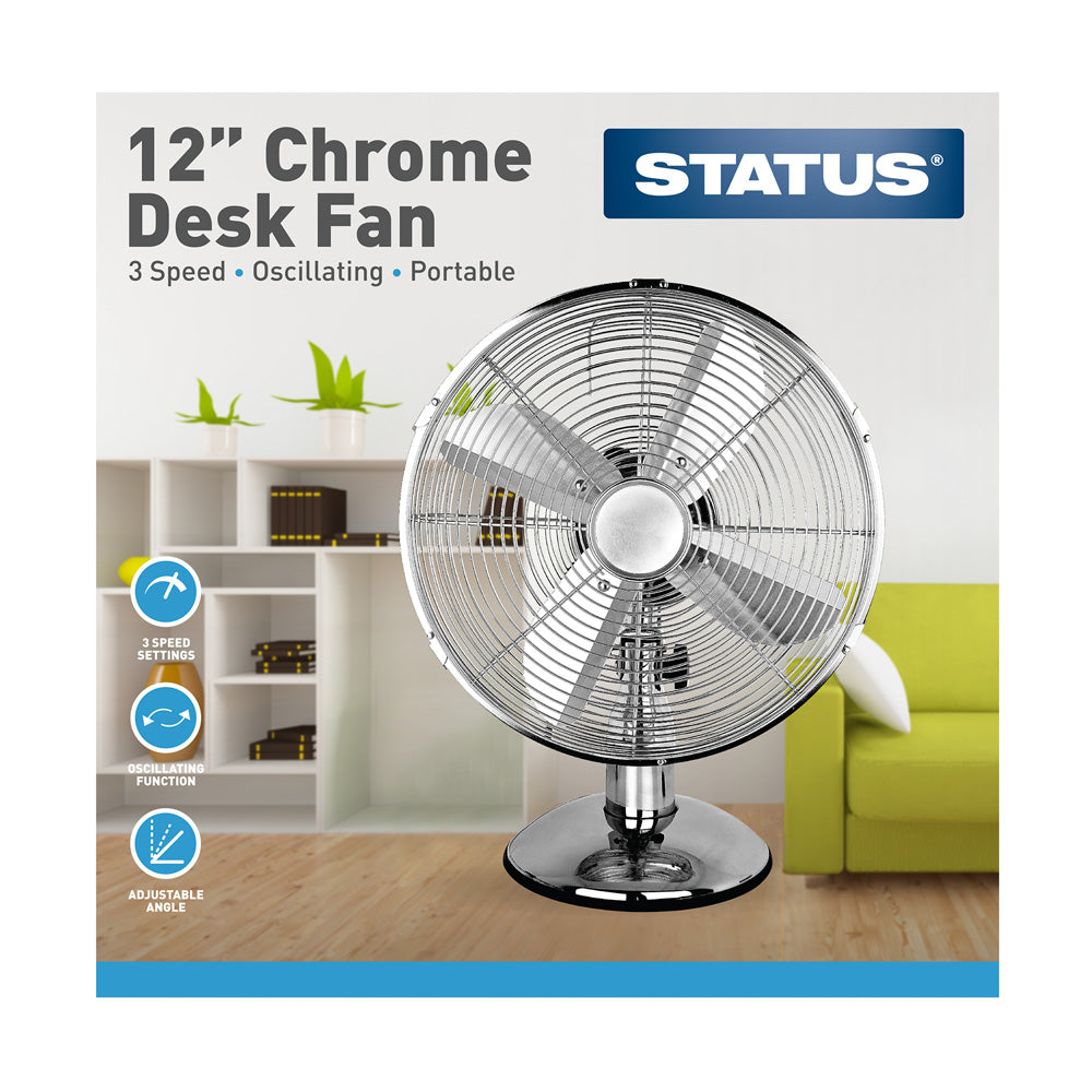 Status Oscillating Desk Fan - 12 inch