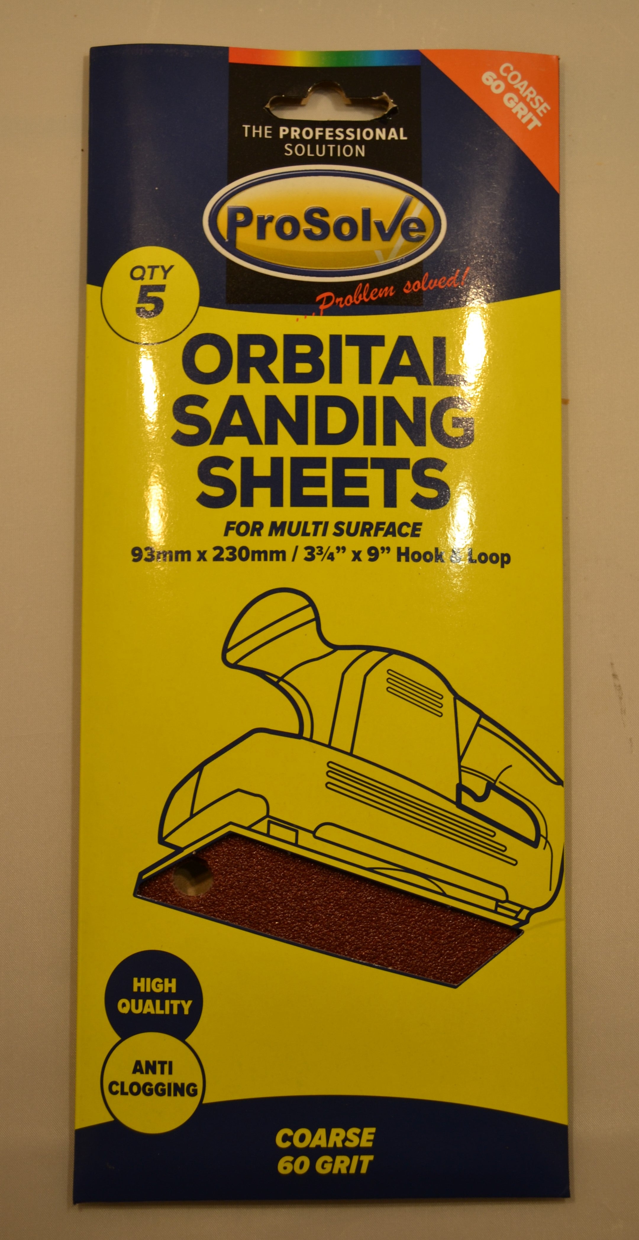 ProSolve - Orbital Sanding Sheets - 120 Grit, 80 Grit, 60 Grit & 40 Grit