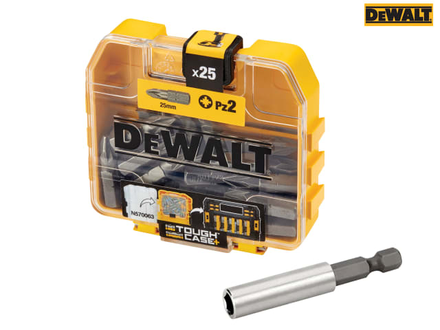 DeWalt Impact Bit Set With Holder - 25 x PZ2 Bits