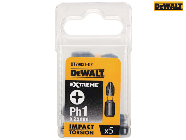 Dewalt Extreme Impact Torsion Bits Ph1 x 25mm