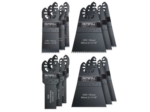 Faithfull Quality Tools Multi-Function Tool Blade Set -12 Piece