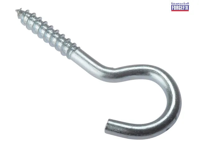 ForgeFix Screw Hook 80mm x 12 Gauge - Pack 10