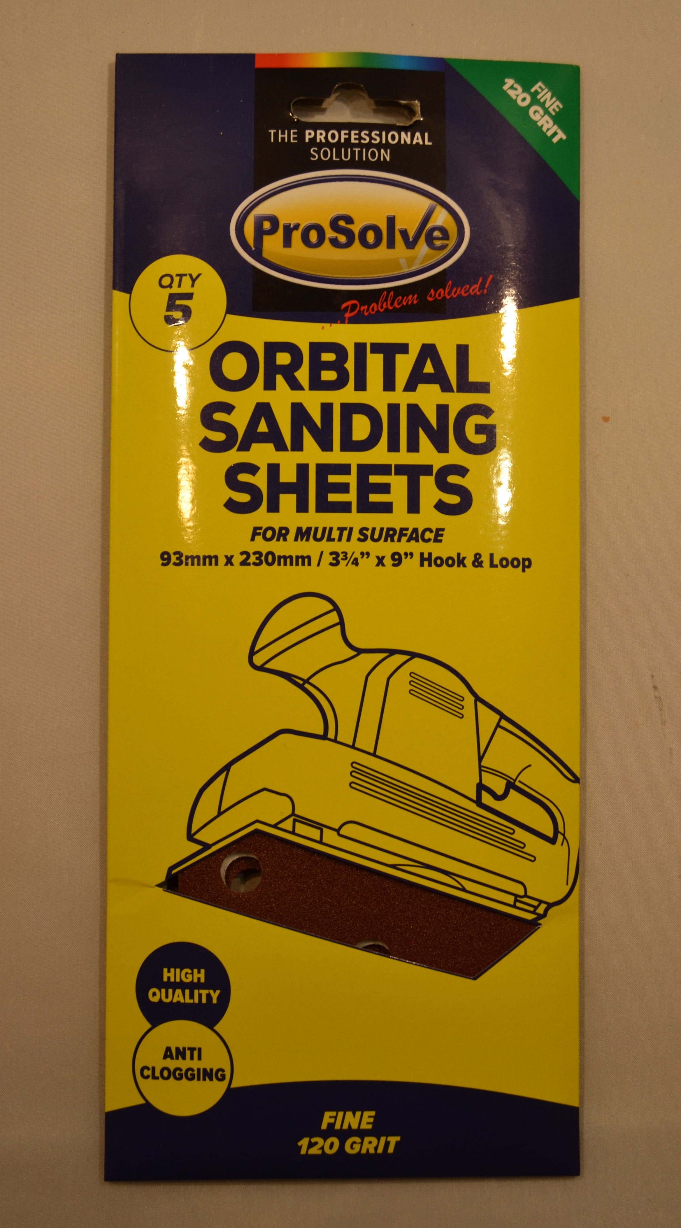 ProSolve - Orbital Sanding Sheets - 120 Grit, 80 Grit, 60 Grit & 40 Grit