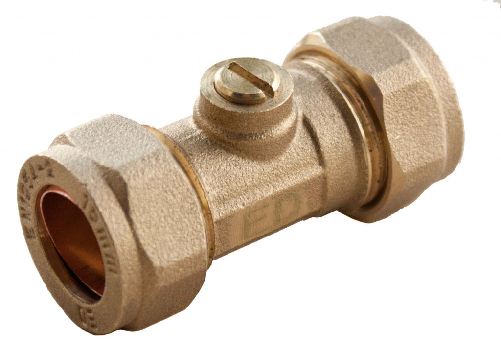 Oracstar - 15mm Isolation Valve Slotted - Brass