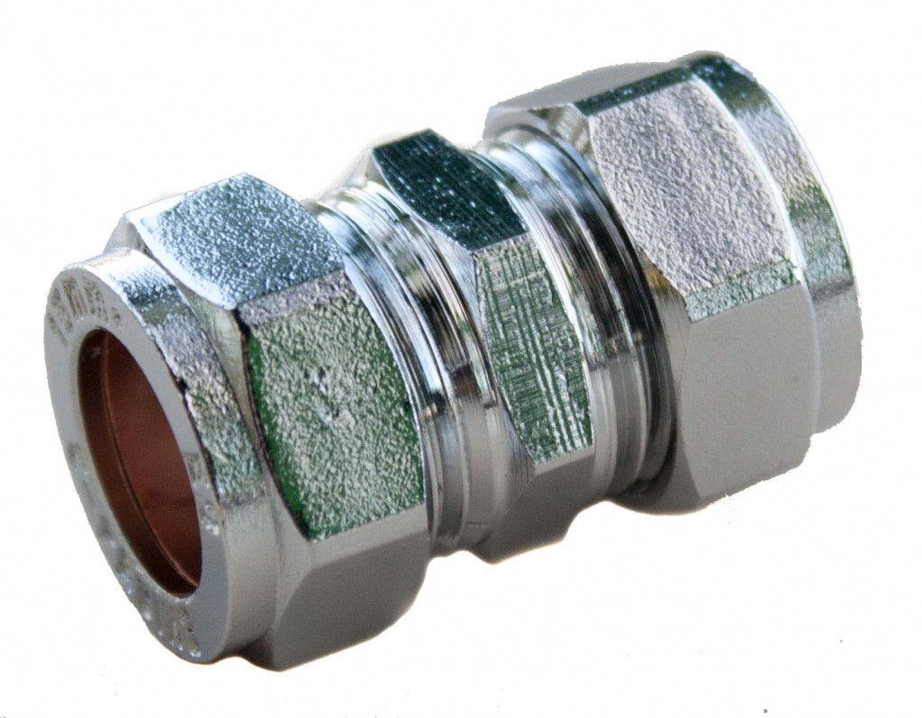 Oracstar Chrome Compression Straight Coupler - 15mm