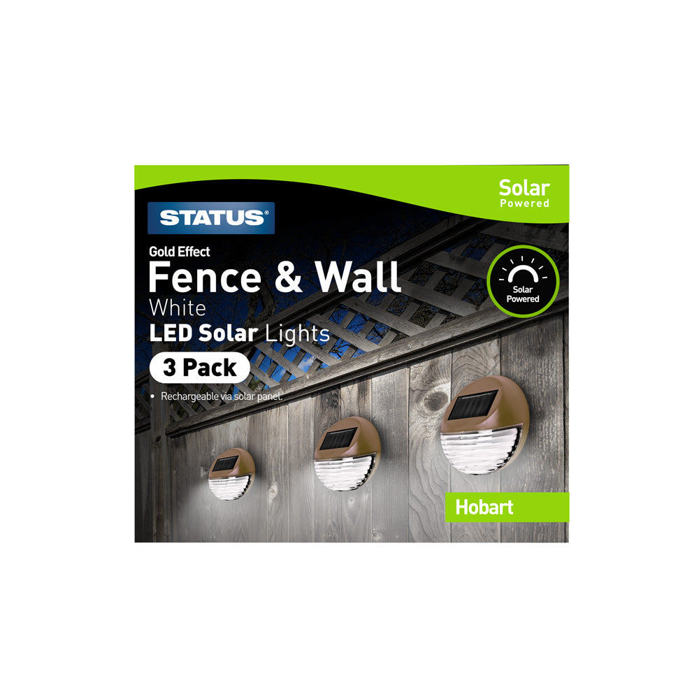 Solar Powered Fence & Wall Lights (3 pack)