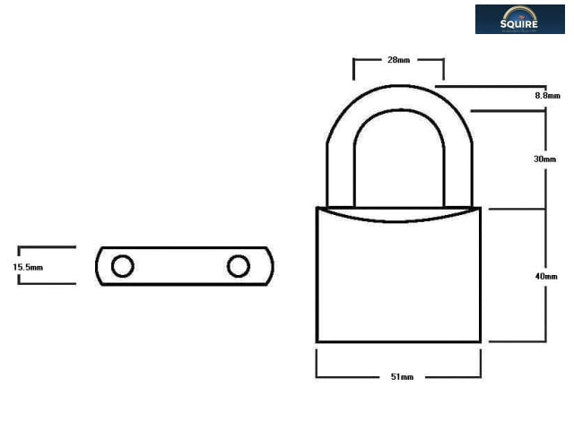 Squire Lion LN5 Brass Padlock 50mm (2")