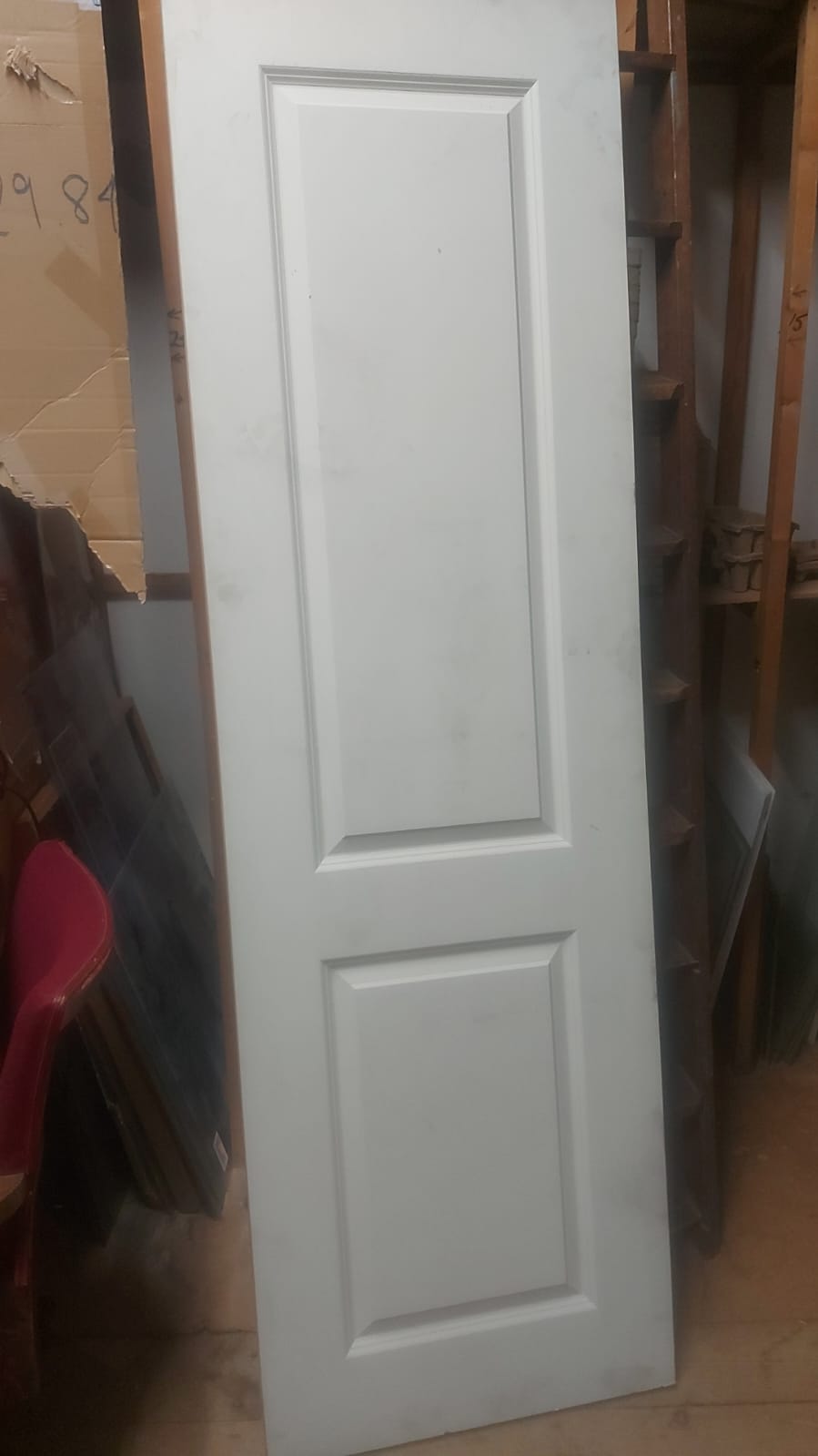 Premdor Classical Moulded 2 Panel Square Unfinished White Internal Door - 1980mm x 685mm (78" x 27") (LOCAL PICKUP / DELIVERY ONLY)