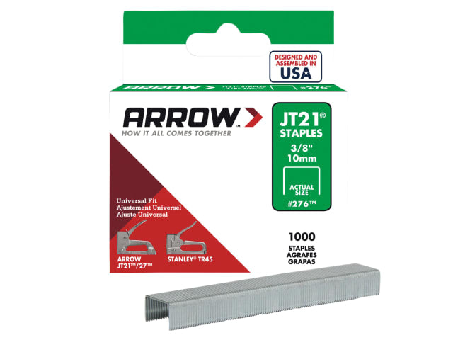 Arrow - JT21 Staples - 1000 Pcs - 6mm, 8mm & 10mm