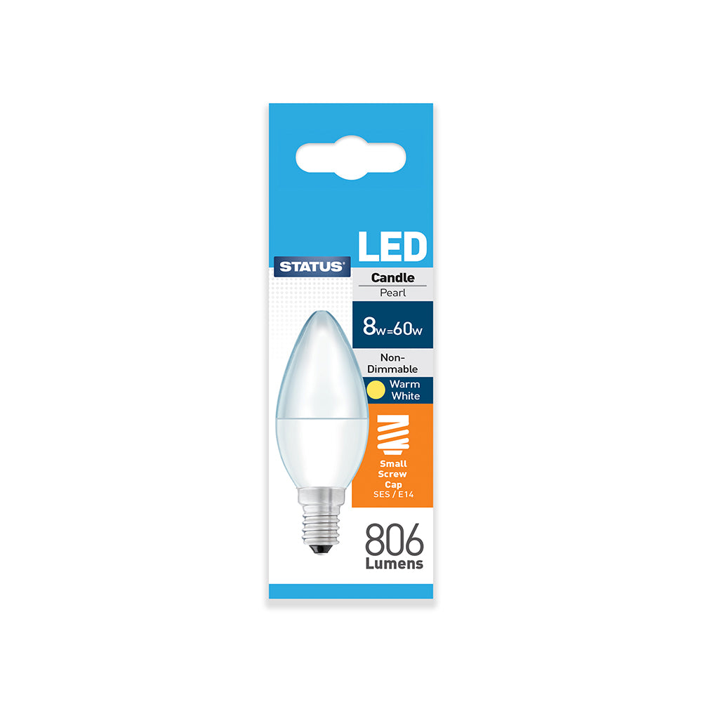 Status LED Light Bulb Warm White - Small Screw Cap - 5w = 40w & 8w = 60w