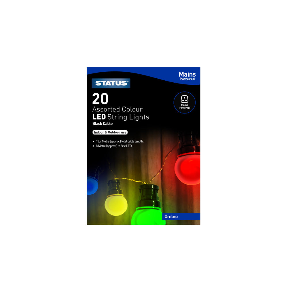 Indoor & Outdoor - 20 String Light Bulbs - Multi-coloured