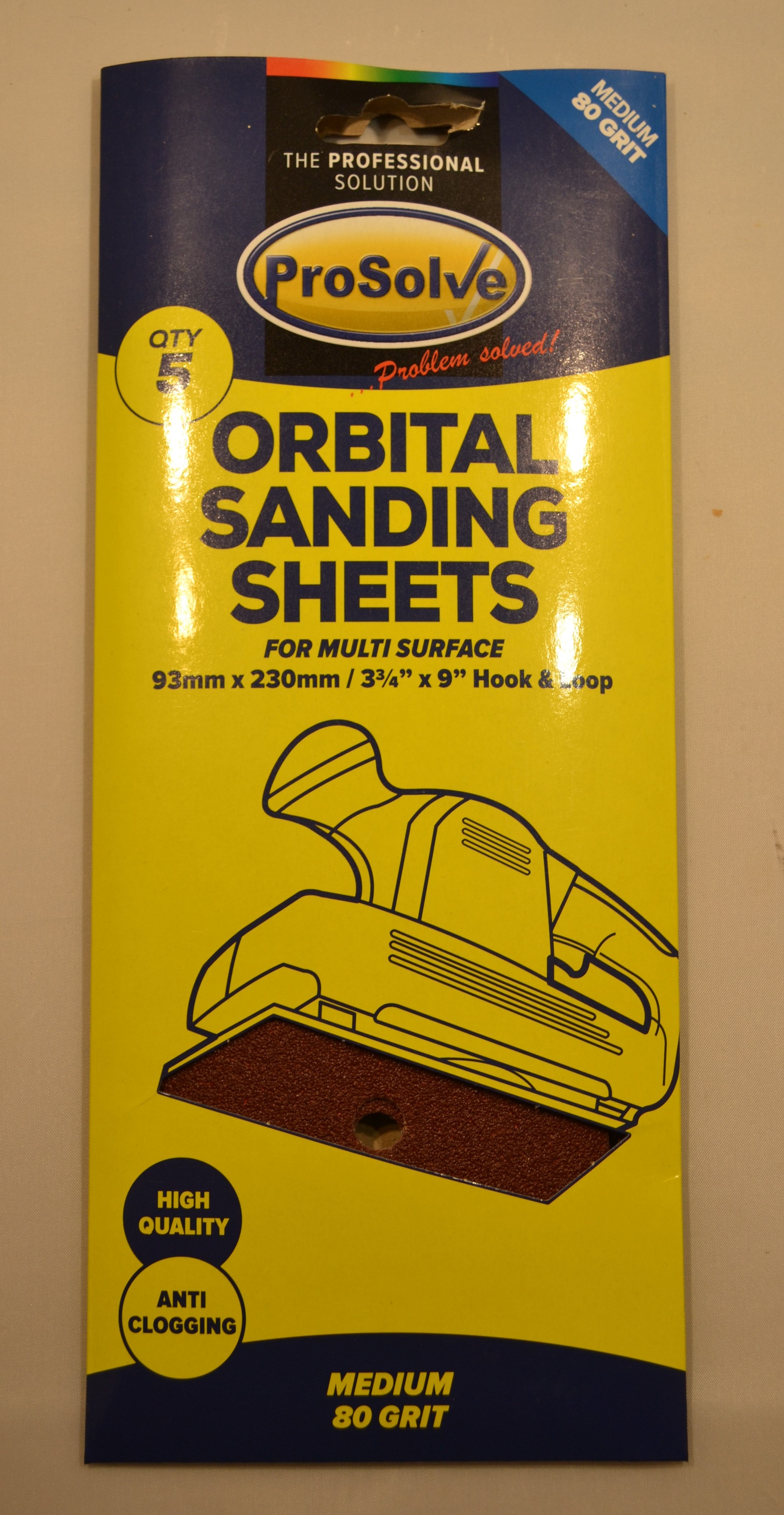 ProSolve - Orbital Sanding Sheets - 120 Grit, 80 Grit, 60 Grit & 40 Grit