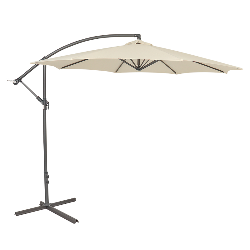 Kingfisher 3m Banana Cantilever Hanging Parasol - Green, Cream & Black (LOCAL PICKUP/DELIVERY ONLY)