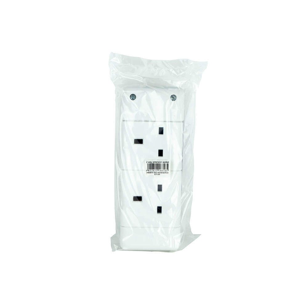 Status - 2 Way Re-Wireable Socket Block - White