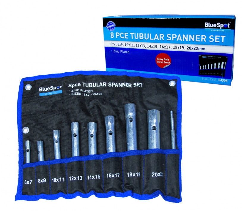 BlueSpot - 8 PCE Tubular Spanner Set (6-22mm)