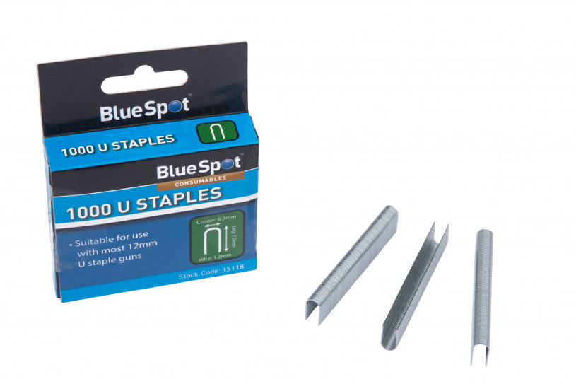 BlueSpot 12mm U-Staples - 1000 Pack (35118)