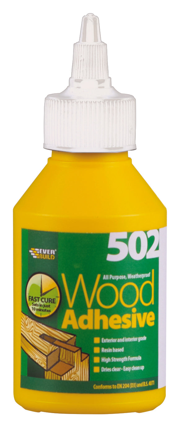 Everbuild - 502 All Purpose Weatherproof Wood Adhesive - 125ml, 500ml & 1 litre