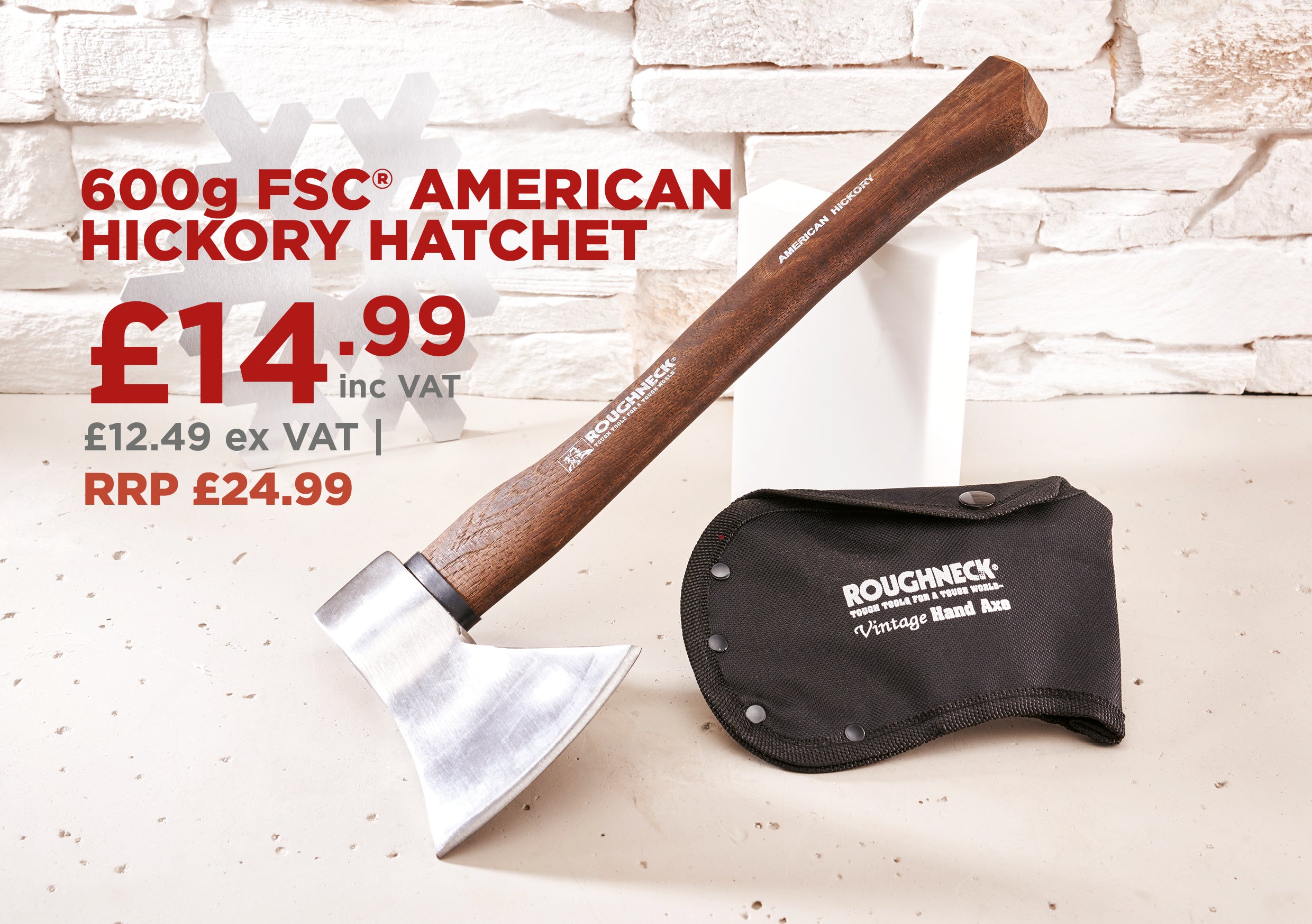 Roughneck FSC® American Hickory Axe 600g (1.1/4lb)