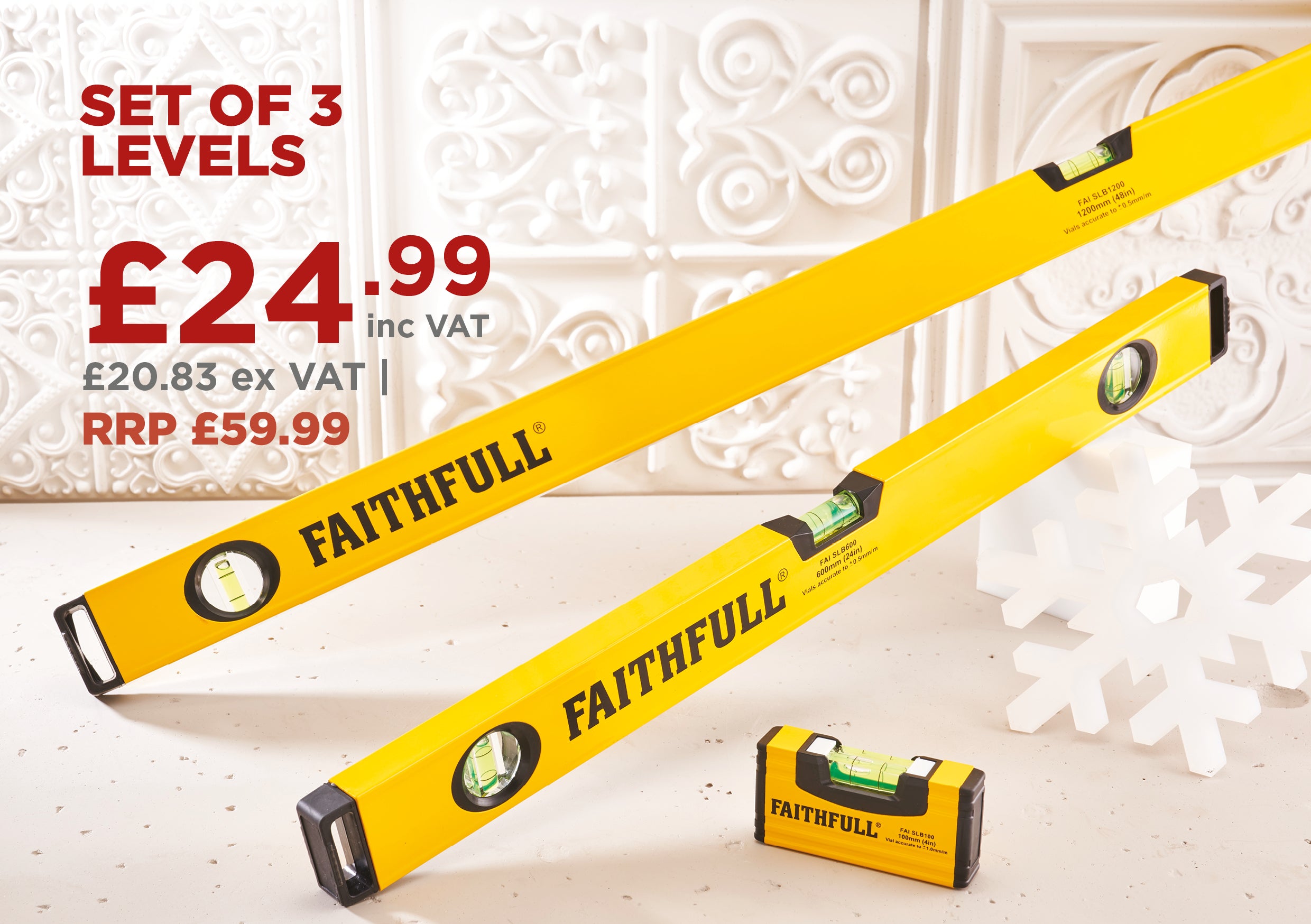 Faithfull Quality Tools Box Level Set - 3 Piece