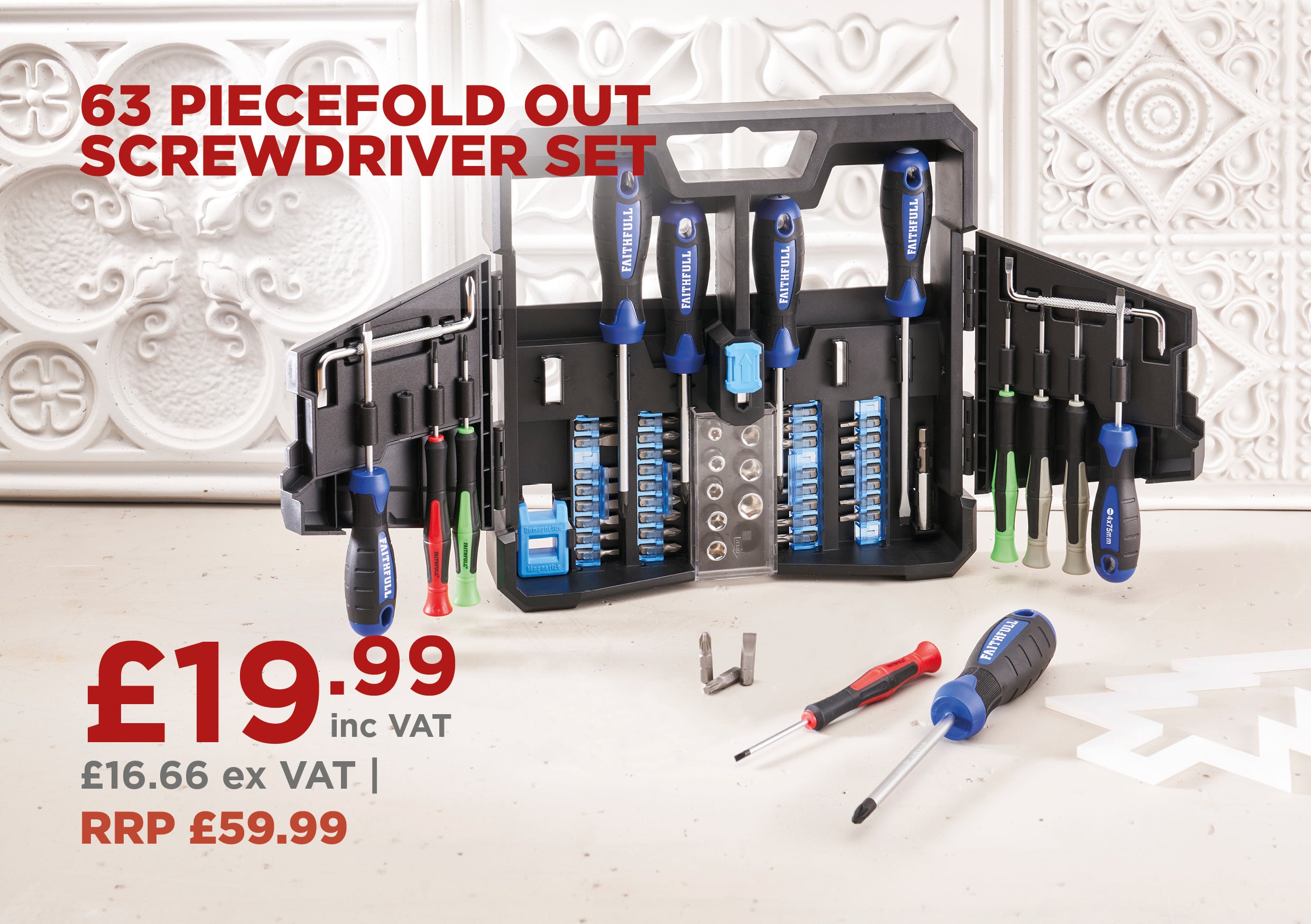 Faithfull Quality Tools 63 Piece Screwdriver Set