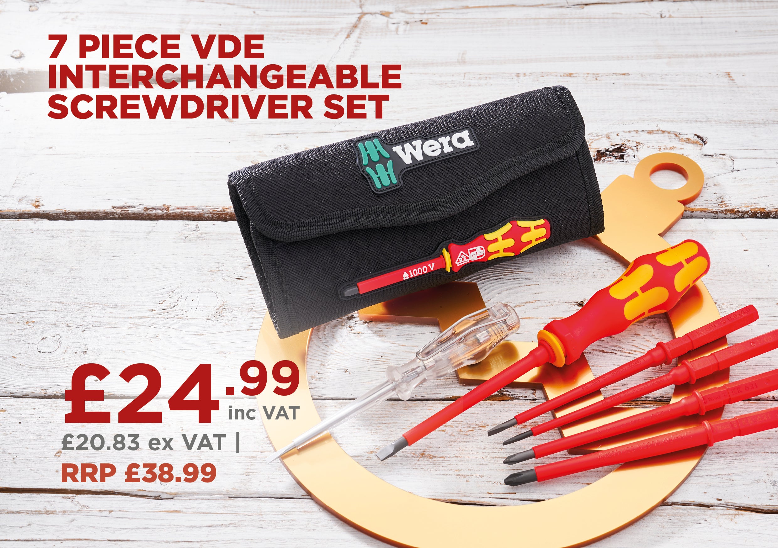 Wera 7 Piece VDE Interchangeable Screwdriver Set