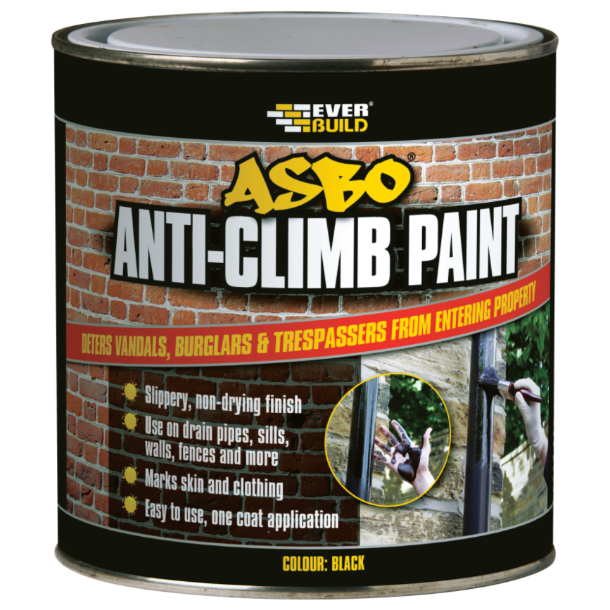 Everbuild ASBO Anti-Climb Paint Black 5 Litre (Dented cans)