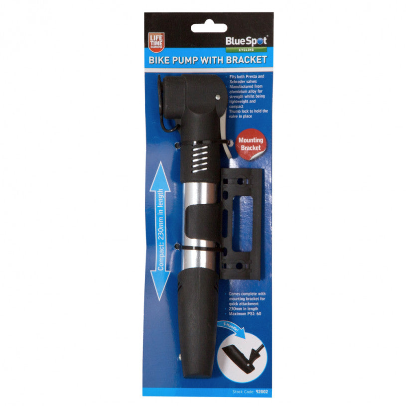 Bluespot - Bike Pump with Bracket